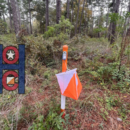 Houston Orienteering Club control point hidden for an event.