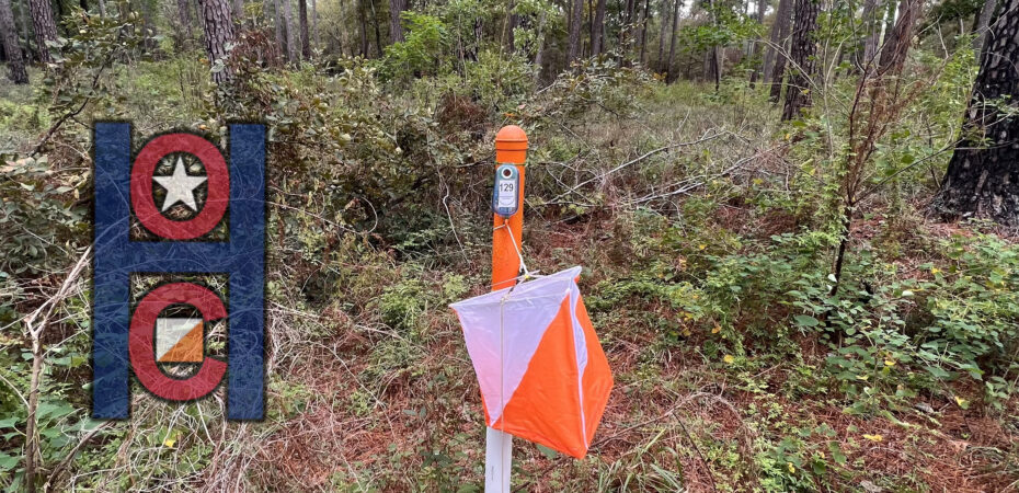 Houston Orienteering Club control point hidden for an event.